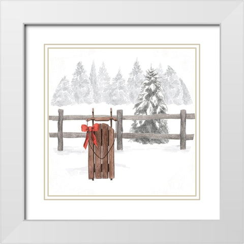 Evergreen Farm Collection C White Modern Wood Framed Art Print with Double Matting by Popp, Grace