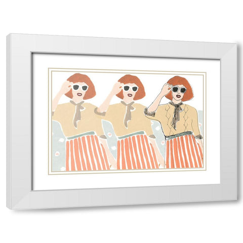 Fashion Vignette Collection A White Modern Wood Framed Art Print with Double Matting by Vess, June Erica
