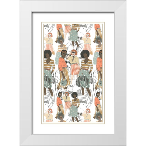 Fashion Vignette Collection E White Modern Wood Framed Art Print with Double Matting by Vess, June Erica