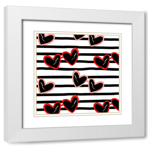 Darling Valentine Collection F White Modern Wood Framed Art Print with Double Matting by Borges, Victoria