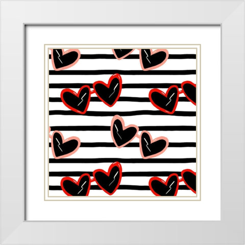 Darling Valentine Collection F White Modern Wood Framed Art Print with Double Matting by Borges, Victoria