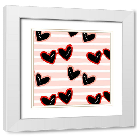 Darling Valentine Collection G White Modern Wood Framed Art Print with Double Matting by Borges, Victoria
