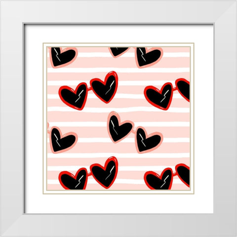 Darling Valentine Collection G White Modern Wood Framed Art Print with Double Matting by Borges, Victoria