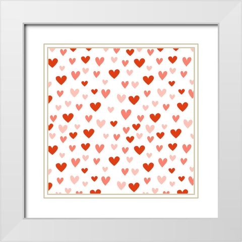 Darling Valentine Collection I White Modern Wood Framed Art Print with Double Matting by Borges, Victoria
