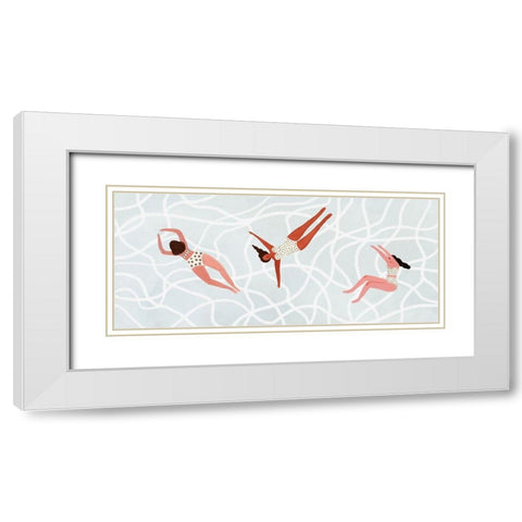 Minnows Collection D White Modern Wood Framed Art Print with Double Matting by Borges, Victoria