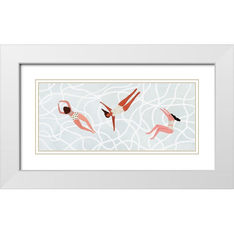 Minnows Collection D White Modern Wood Framed Art Print with Double Matting by Borges, Victoria