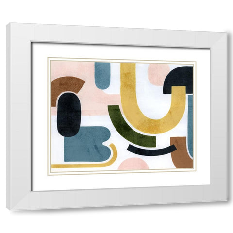 Shifting Shapes Collection A White Modern Wood Framed Art Print with Double Matting by Popp, Grace