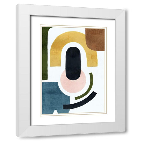 Shifting Shapes Collection B White Modern Wood Framed Art Print with Double Matting by Popp, Grace