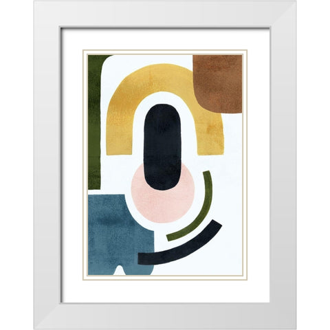Shifting Shapes Collection B White Modern Wood Framed Art Print with Double Matting by Popp, Grace