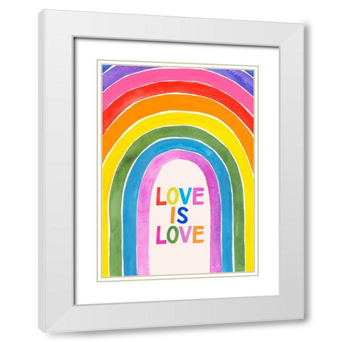 Love Loudly Collection B White Modern Wood Framed Art Print with Double Matting by Barnes, Victoria