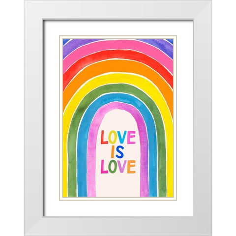 Love Loudly Collection B White Modern Wood Framed Art Print with Double Matting by Barnes, Victoria