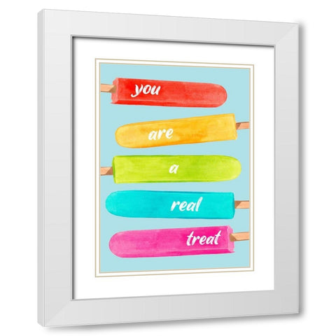 Popsicle Summer Collection B White Modern Wood Framed Art Print with Double Matting by Popp, Grace