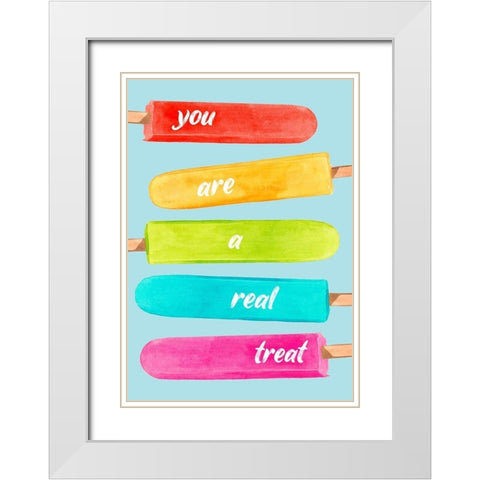 Popsicle Summer Collection B White Modern Wood Framed Art Print with Double Matting by Popp, Grace