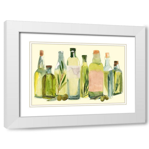 Olive Oil Set Collection A White Modern Wood Framed Art Print with Double Matting by Warren, Annie