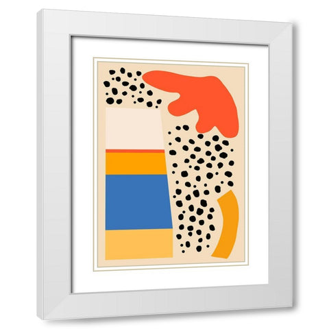 The 90s Collection B White Modern Wood Framed Art Print with Double Matting by Wang, Melissa