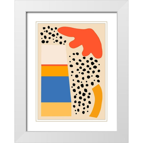The 90s Collection B White Modern Wood Framed Art Print with Double Matting by Wang, Melissa