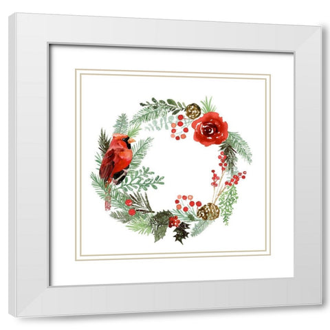 Winter Visitor Collection C White Modern Wood Framed Art Print with Double Matting by Barnes, Victoria