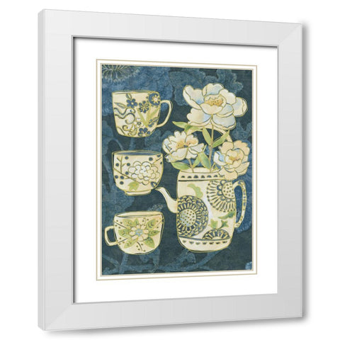 Oolong Collection B White Modern Wood Framed Art Print with Double Matting by Zarris, Chariklia