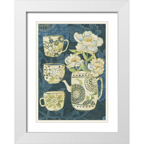 Oolong Collection B White Modern Wood Framed Art Print with Double Matting by Zarris, Chariklia