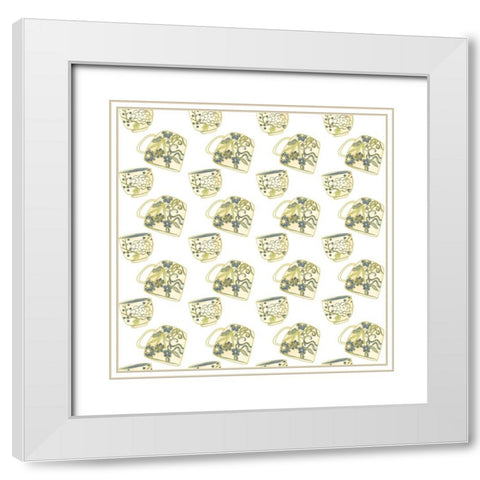 Oolong Collection F White Modern Wood Framed Art Print with Double Matting by Zarris, Chariklia