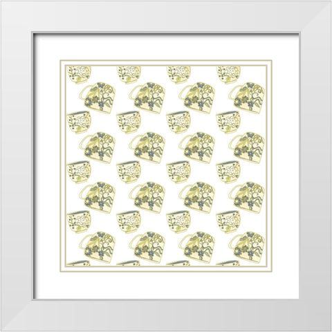 Oolong Collection F White Modern Wood Framed Art Print with Double Matting by Zarris, Chariklia
