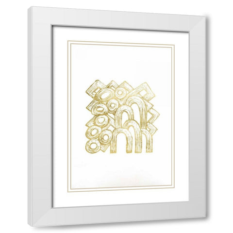 Gold Foil Playground I White Modern Wood Framed Art Print with Double Matting by Stramel, Renee W.