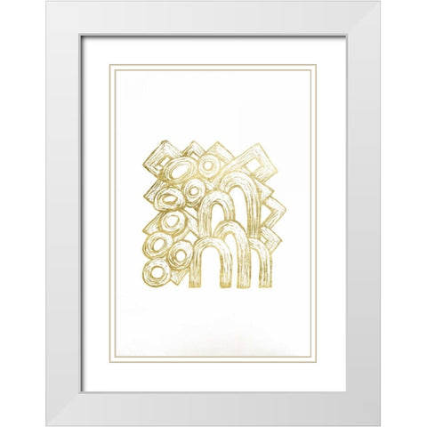 Gold Foil Playground I White Modern Wood Framed Art Print with Double Matting by Stramel, Renee W.