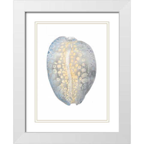 Silver Foil Shell II with Hand Color White Modern Wood Framed Art Print with Double Matting by Vision Studio