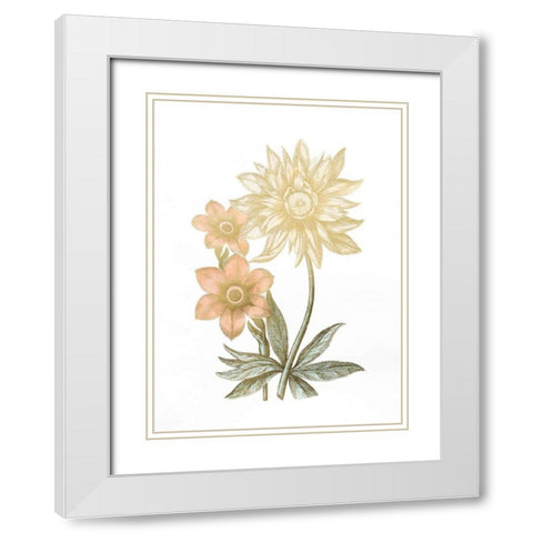 Gold Foil Chintz I with Hand Color White Modern Wood Framed Art Print with Double Matting by Vision Studio