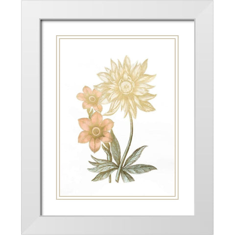 Gold Foil Chintz I with Hand Color White Modern Wood Framed Art Print with Double Matting by Vision Studio