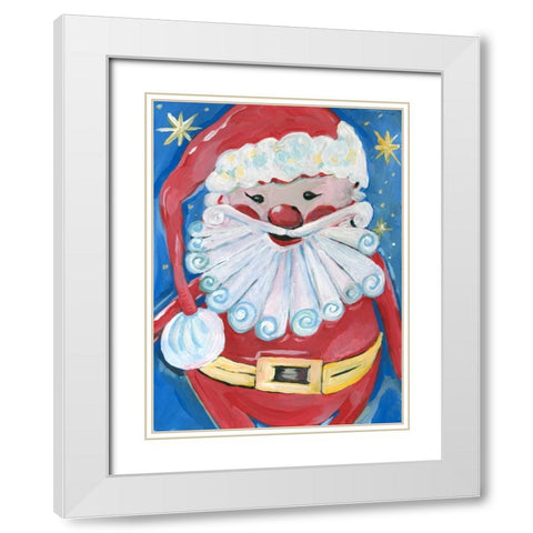 Santa White Modern Wood Framed Art Print with Double Matting by Seay, Anne