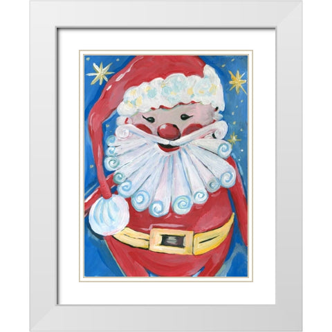 Santa White Modern Wood Framed Art Print with Double Matting by Seay, Anne