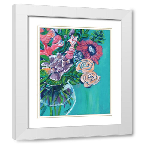 Flower Vase White Modern Wood Framed Art Print with Double Matting by Seay, Anne