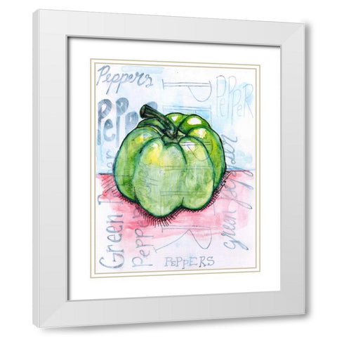 Pepper White Modern Wood Framed Art Print with Double Matting by Seay, Anne
