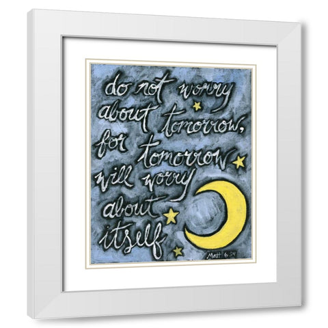 Moon White Modern Wood Framed Art Print with Double Matting by Seay, Anne