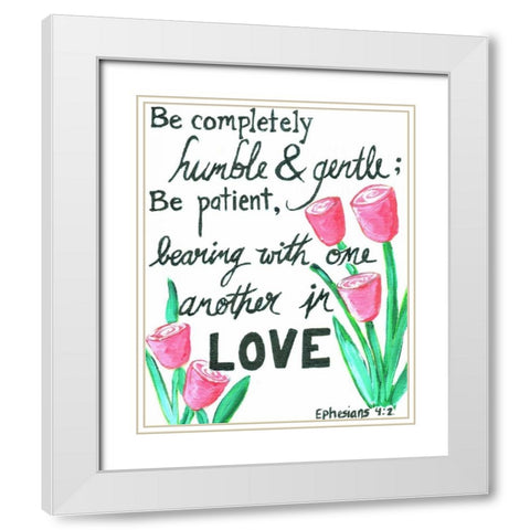 Love Tulips White Modern Wood Framed Art Print with Double Matting by Seay, Anne