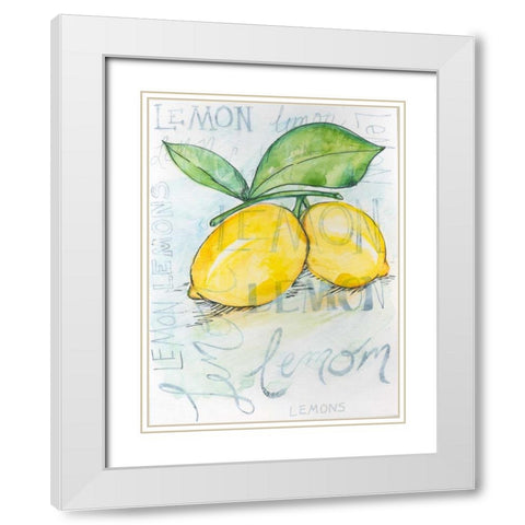 Lemons White Modern Wood Framed Art Print with Double Matting by Seay, Anne