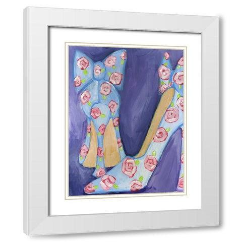 Shoes White Modern Wood Framed Art Print with Double Matting by Seay, Anne