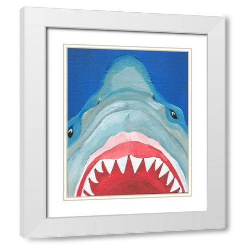 Shark White Modern Wood Framed Art Print with Double Matting by Seay, Anne