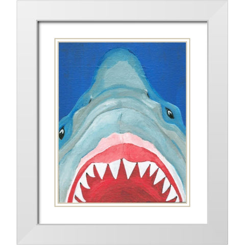 Shark White Modern Wood Framed Art Print with Double Matting by Seay, Anne