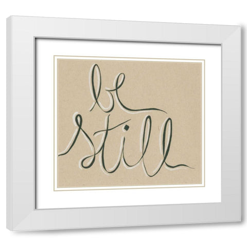Be Still White Modern Wood Framed Art Print with Double Matting by Seay, Anne