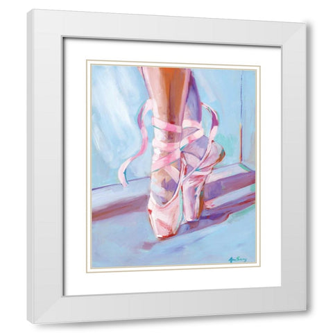 Ballet Shoes White Modern Wood Framed Art Print with Double Matting by Seay, Anne