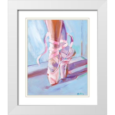 Ballet Shoes White Modern Wood Framed Art Print with Double Matting by Seay, Anne