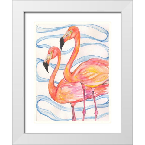 Two White Modern Wood Framed Art Print with Double Matting by Seay, Anne