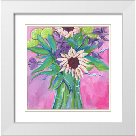Flowers White Modern Wood Framed Art Print with Double Matting by Seay, Anne