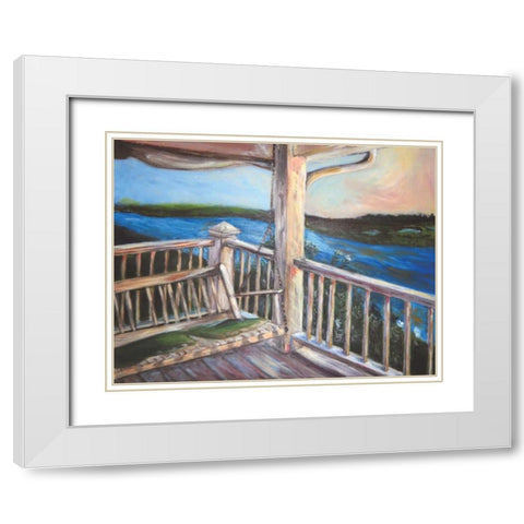 Porch White Modern Wood Framed Art Print with Double Matting by Seay, Anne