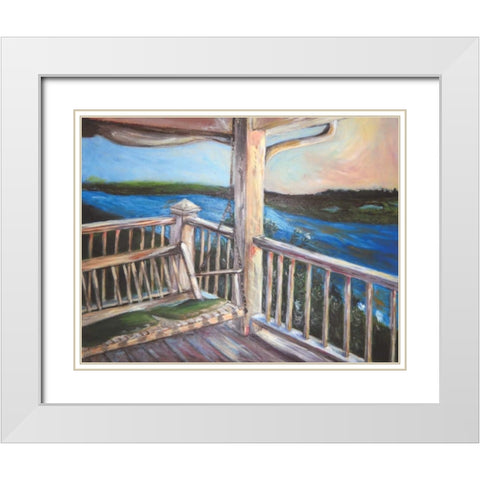 Porch White Modern Wood Framed Art Print with Double Matting by Seay, Anne