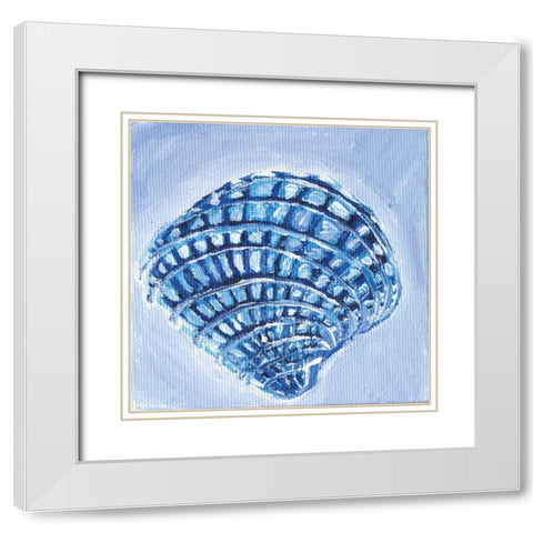 Shell I White Modern Wood Framed Art Print with Double Matting by Seay, Anne