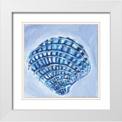 Shell I White Modern Wood Framed Art Print with Double Matting by Seay, Anne