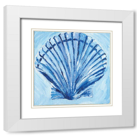 Shell II White Modern Wood Framed Art Print with Double Matting by Seay, Anne